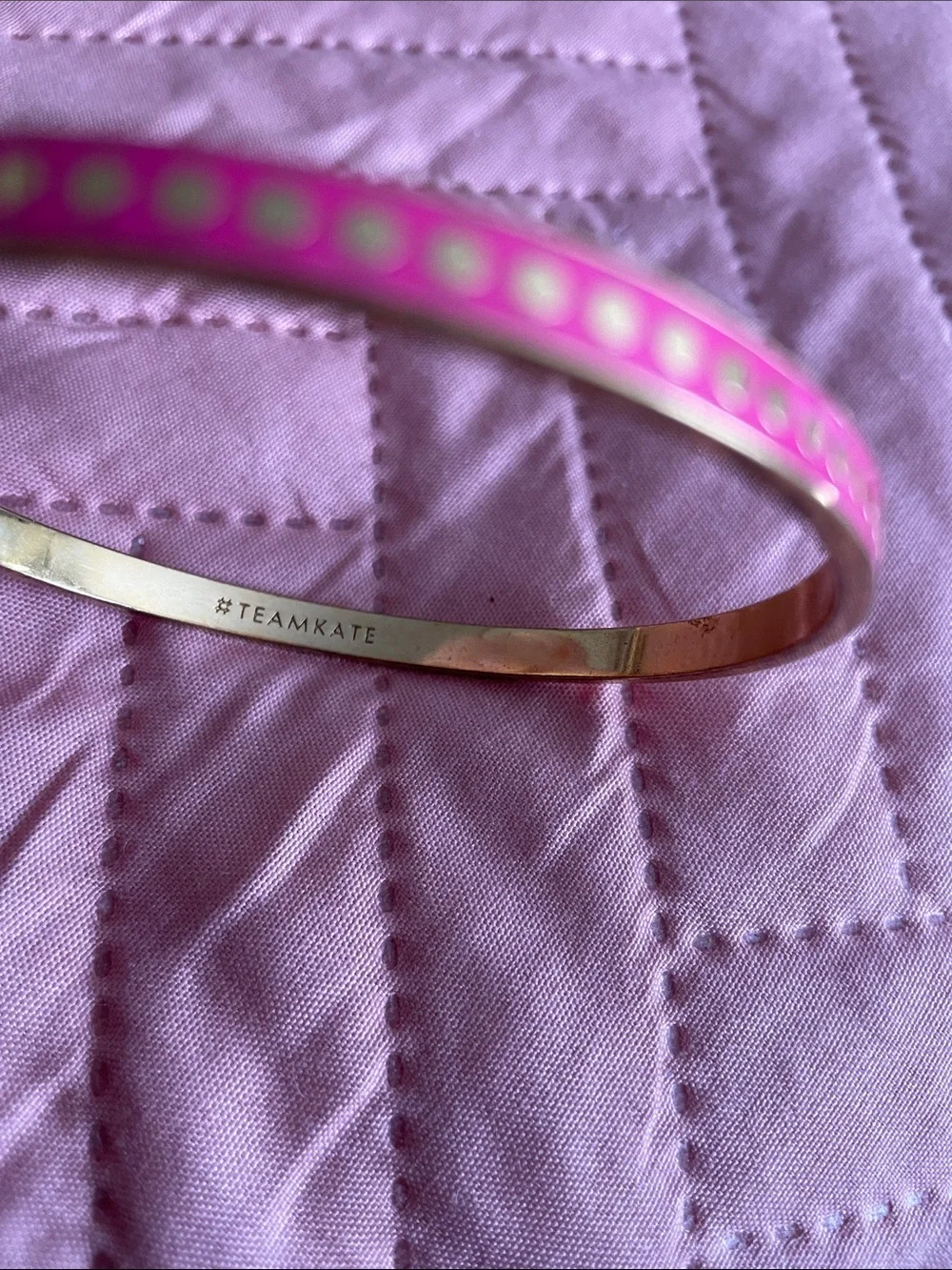 Kate Spade  Pink Gold-Tone Women’s Bangle Has Scratches on around edges - Picture 6 of 6